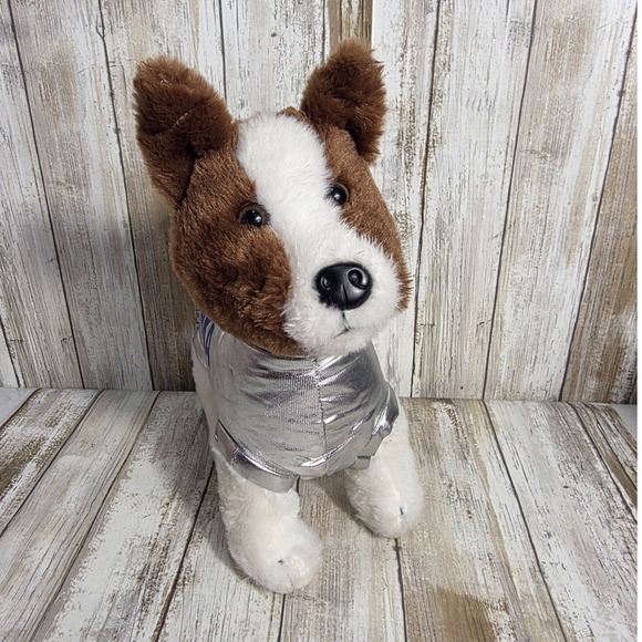 The Petting Zoo Other - The Petting Zoo Laika Space Dog Plush Stuffed Animal Silver Suit Brown White